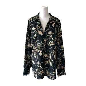 Ann Taylor Factory XL blouse paisley button down long sleeves